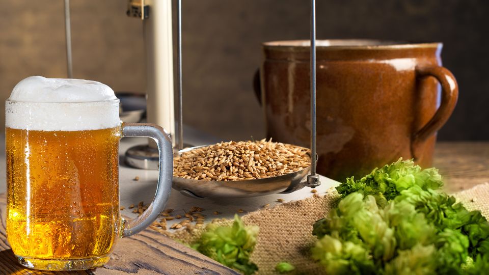 Nguyên liệu chuẩn bị để nấu một cốc bia ngon