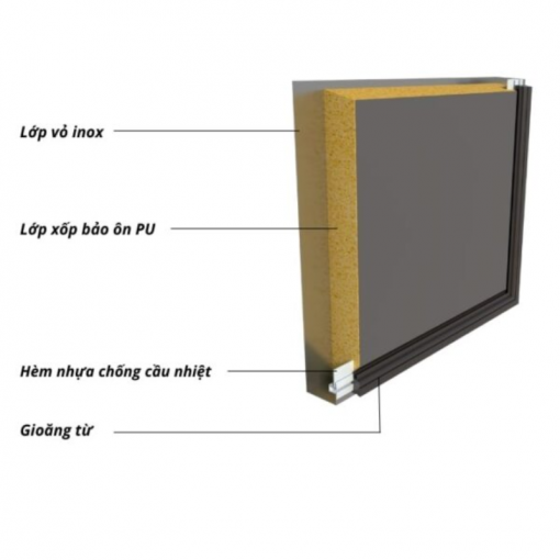 Lớp vỏ Tủ Bàn Đông ColdRaft 4 Cánh Kính CR-BD2275K (5)