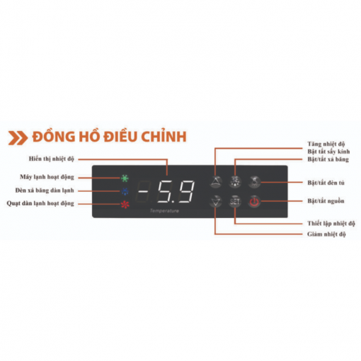 Bảng điều khiển Tủ Bàn Đông ColdRaft 4 Cánh Kính CR-BD2275K (6)