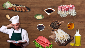 Cách làm thịt bò cuộn nấm kim châm